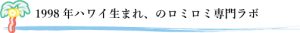 1998年ハワイ生まれ、のロミロミ専門ラボ